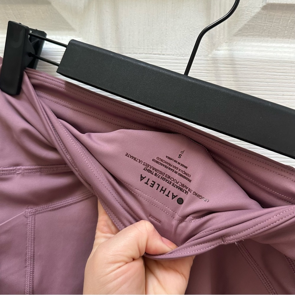 NWT Athleta Ultimate Stash 7/8 tight pink Mauve Leggings Pocket s small - Picture 9 of 9
